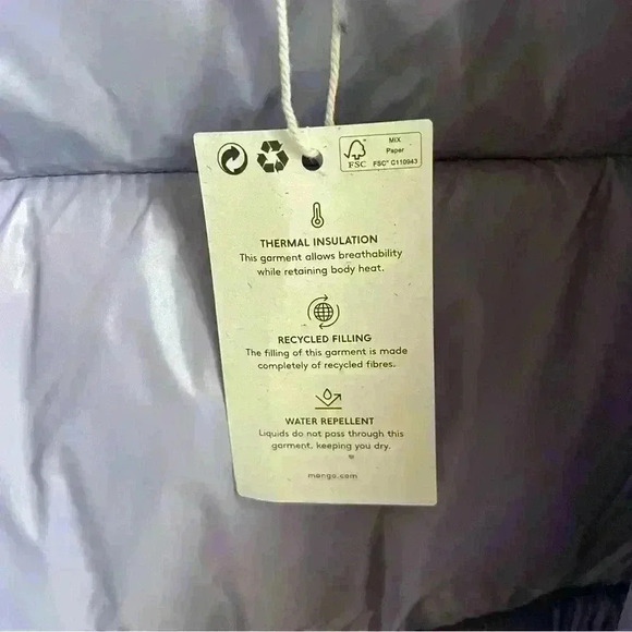 MANGO Quilted Puffer Winter Jacket 'Aspen' Shiny Black size S - Picture 14 of 16